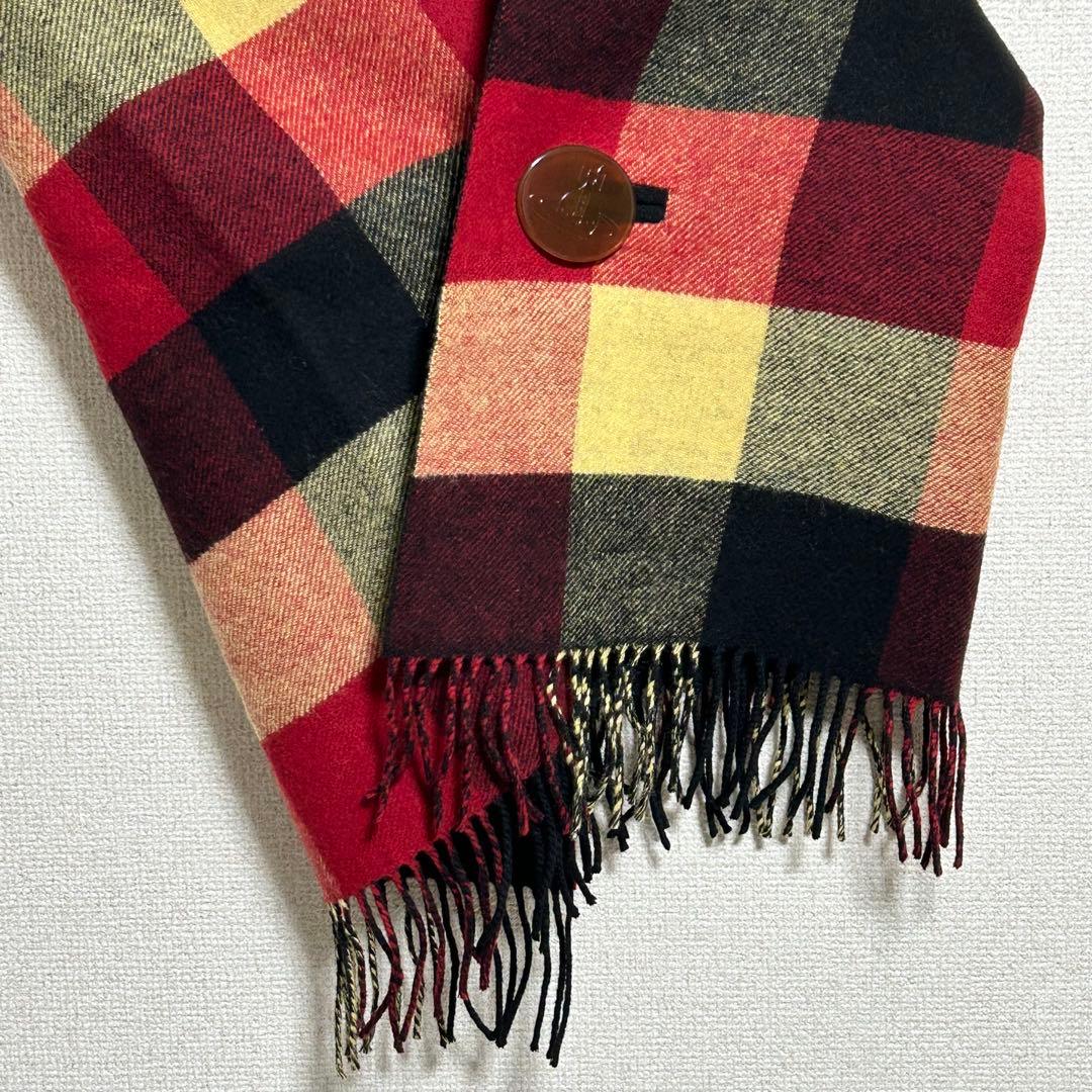 美品 ヴィヴィアンウエストウッド チェック ウール ストール マフラー ショール