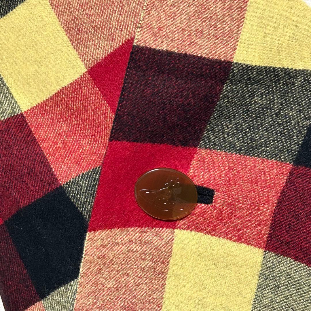 美品 ヴィヴィアンウエストウッド チェック ウール ストール マフラー ショール