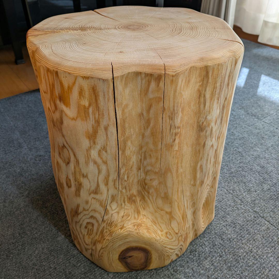天然ヒバ　切り株　丸太　椅子　スツール　テーブル　高さ約35.5㎝