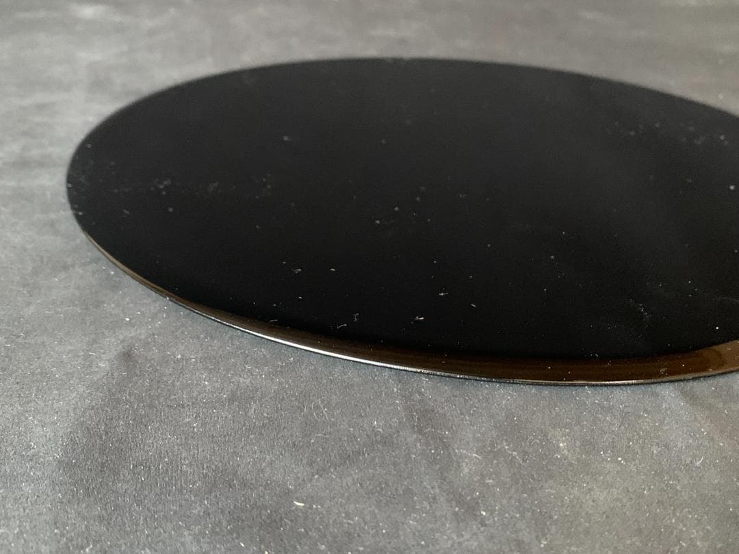 ほぼ未使用 黒真塗 薄板 三枚組 茶道具 丸香台蛤板矢筈板863