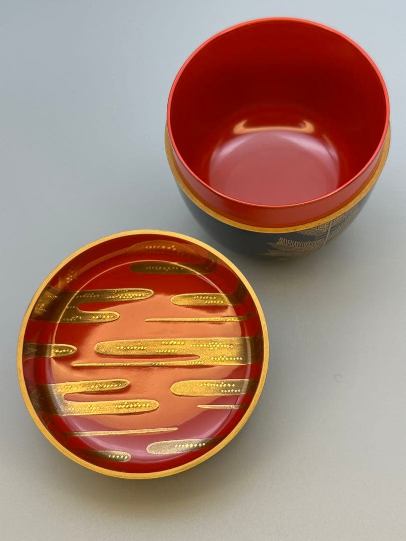 茶道具　棗　清水宗水　若松蒔絵