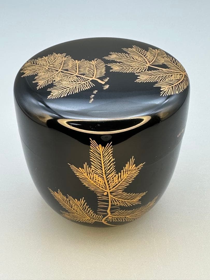 茶道具　棗　清水宗水　若松蒔絵