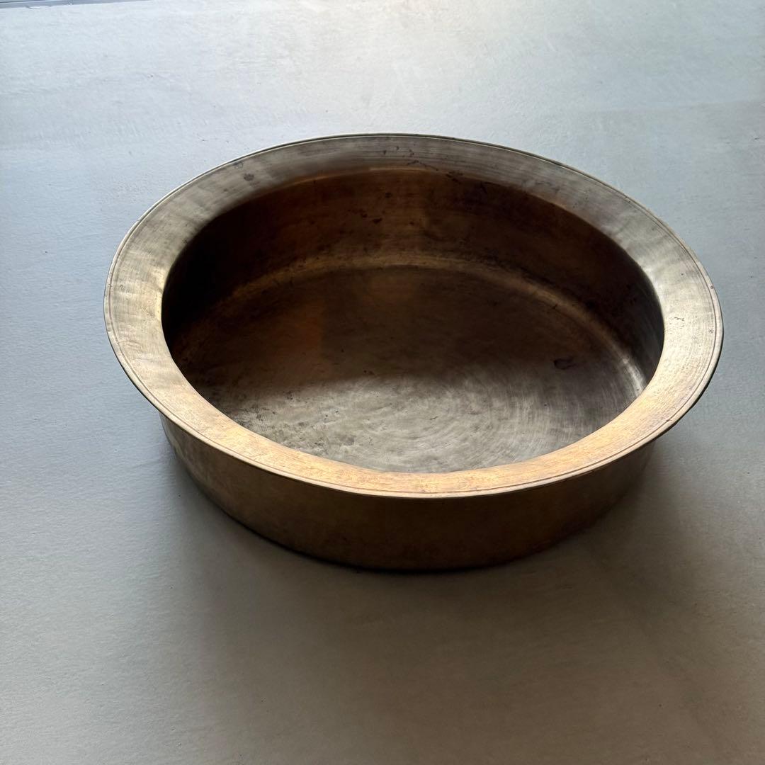 李朝 朝鮮 真鍮 たらい 槌打ち 民藝 アンティーク