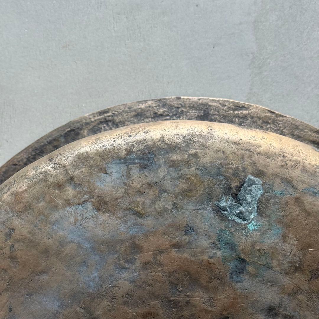 李朝 朝鮮 真鍮 たらい 槌打ち 民藝 アンティーク