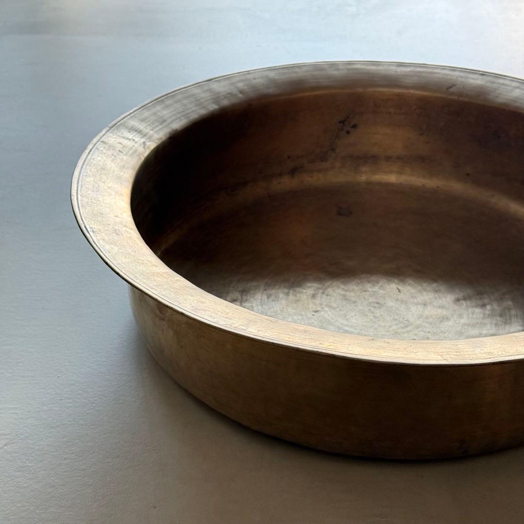 李朝 朝鮮 真鍮 たらい 槌打ち 民藝 アンティーク