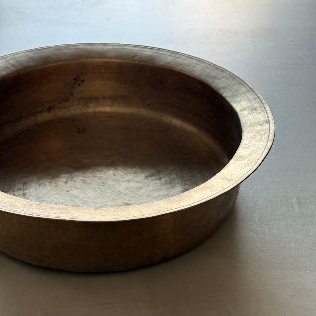 李朝 朝鮮 真鍮 たらい 槌打ち 民藝 アンティーク