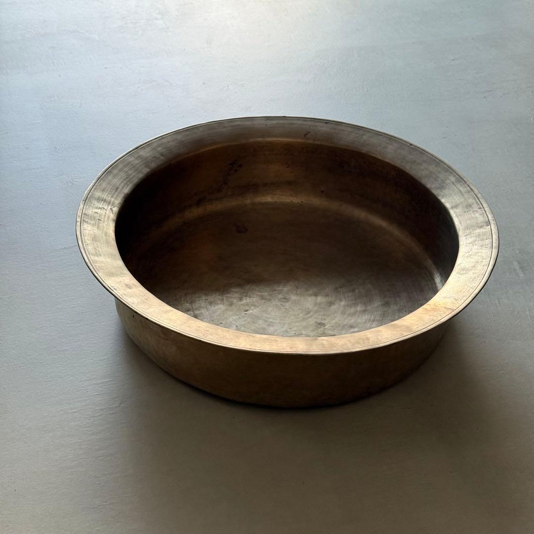 李朝 朝鮮 真鍮 たらい 槌打ち 民藝 アンティーク