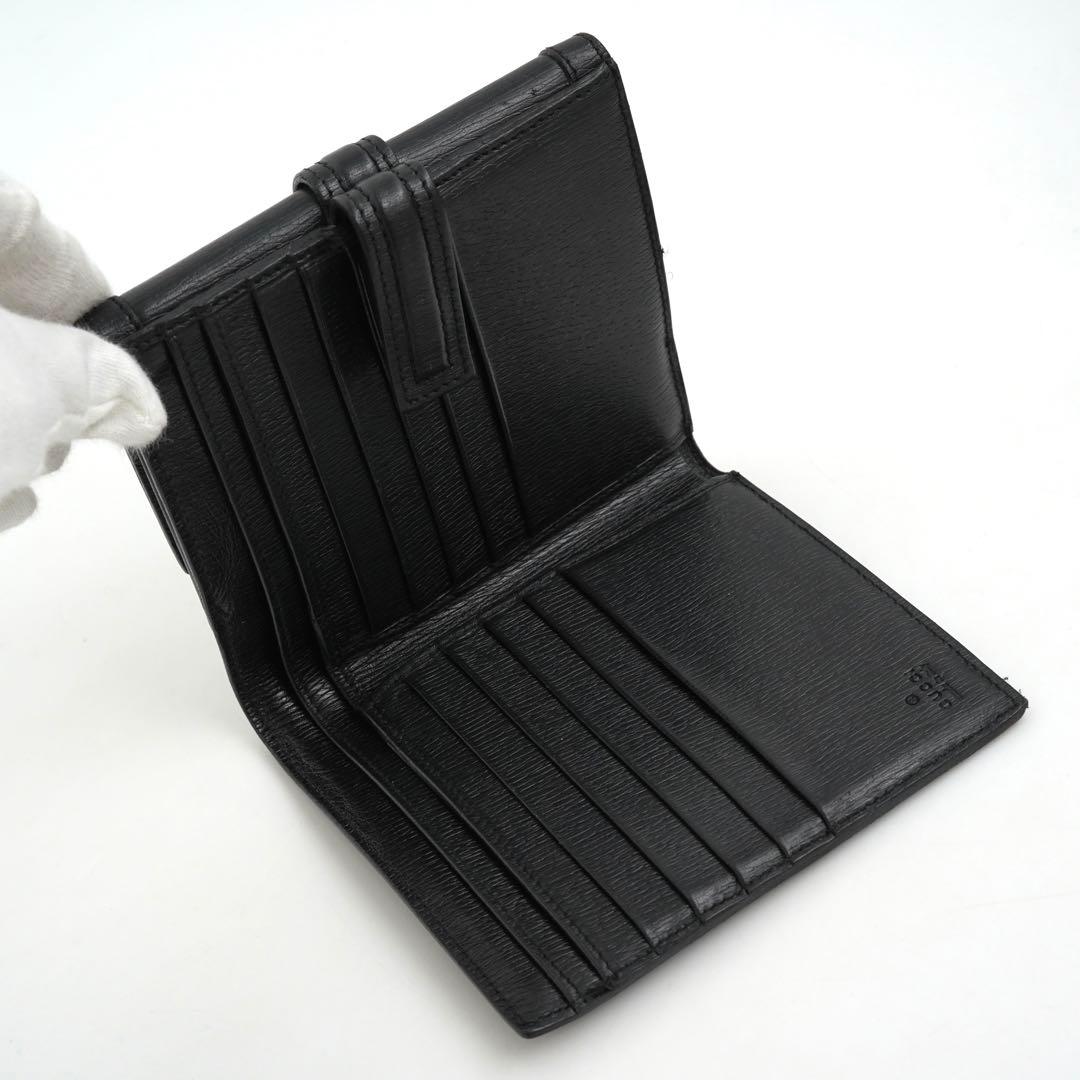 ✨未使用展示品✨　GUCCI ミニ財布　エンボスロゴ　Gロゴ 二つ折り　ブラック