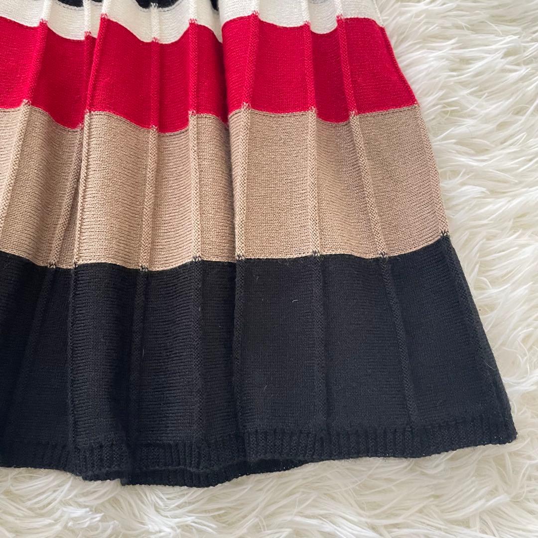 ブルーレーベルクレストブリッジ プリーツ スカート M ニット ボーダー配色
