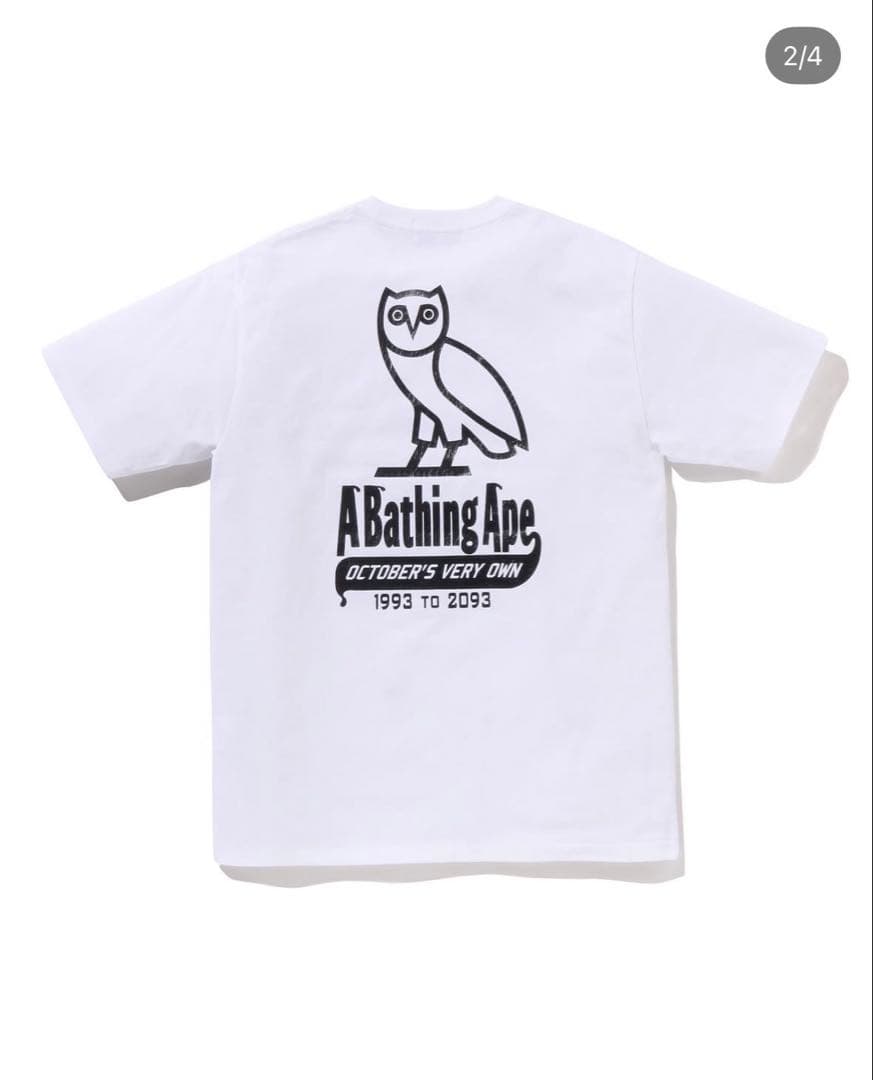 BAPE × OVO コラボ Tシャツ ホワイト Lサイズ 新品未使用