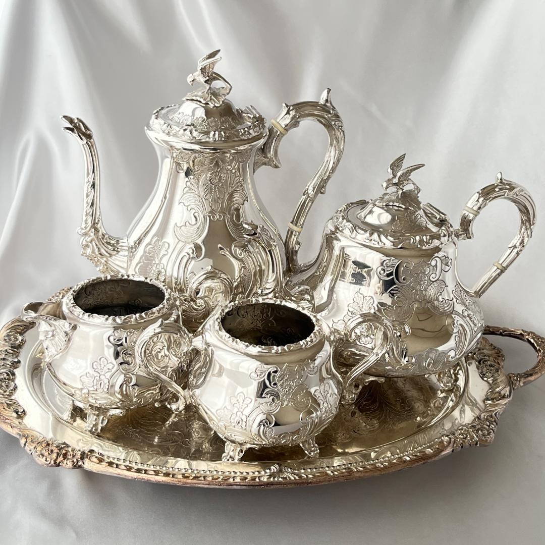 【Cooper Brothers】 ファルコンとマスカロン ティーセット 4点