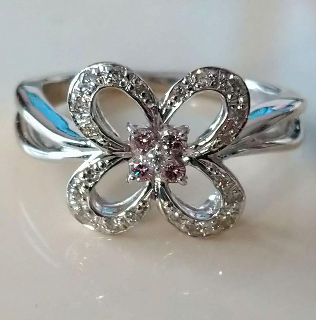 天然ピンクダイヤモンド リング♡K18wg♡