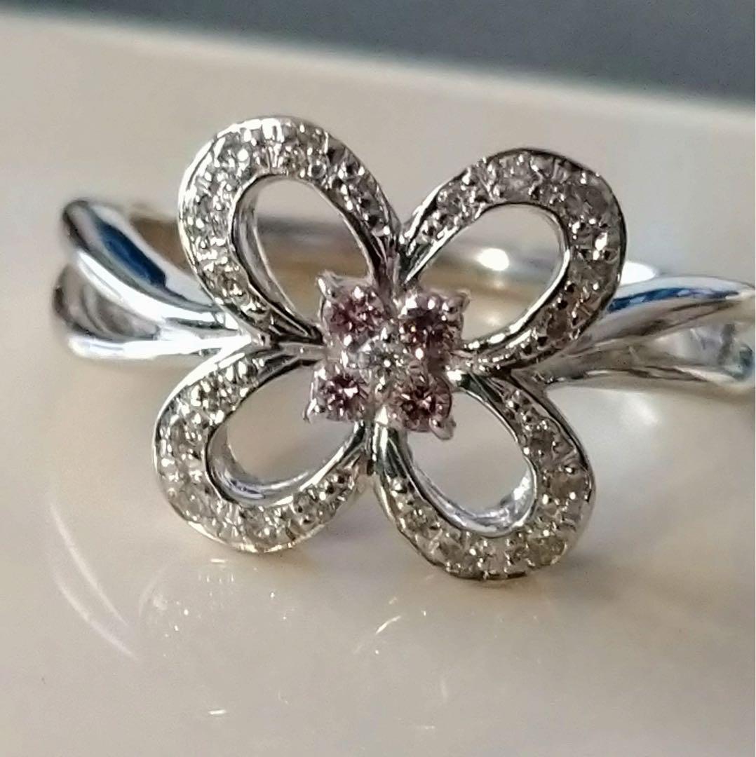 天然ピンクダイヤモンド リング♡K18wg♡