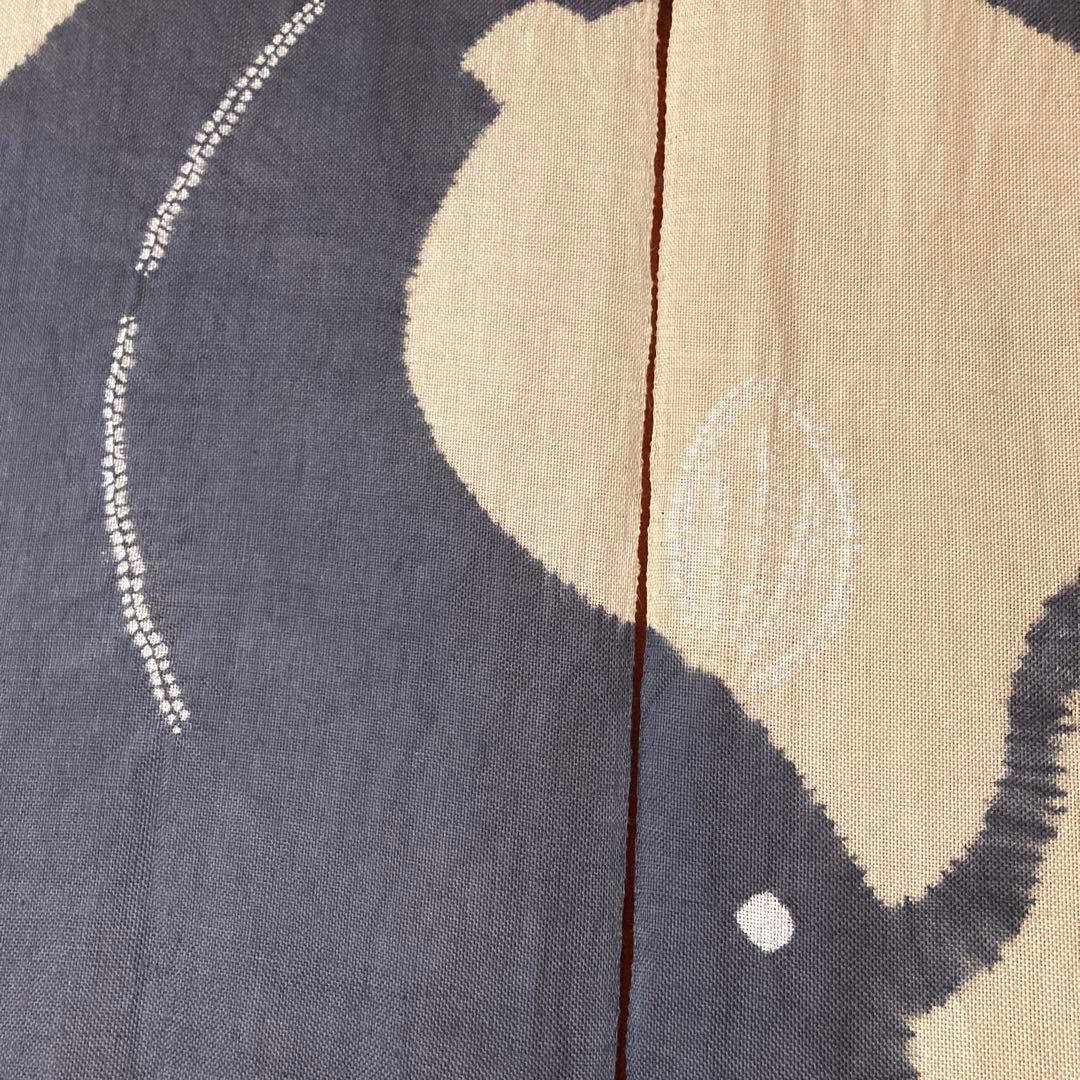 万葉舎　絞り染めのれん　ひょうたんなまず　麻100% 新品未使用