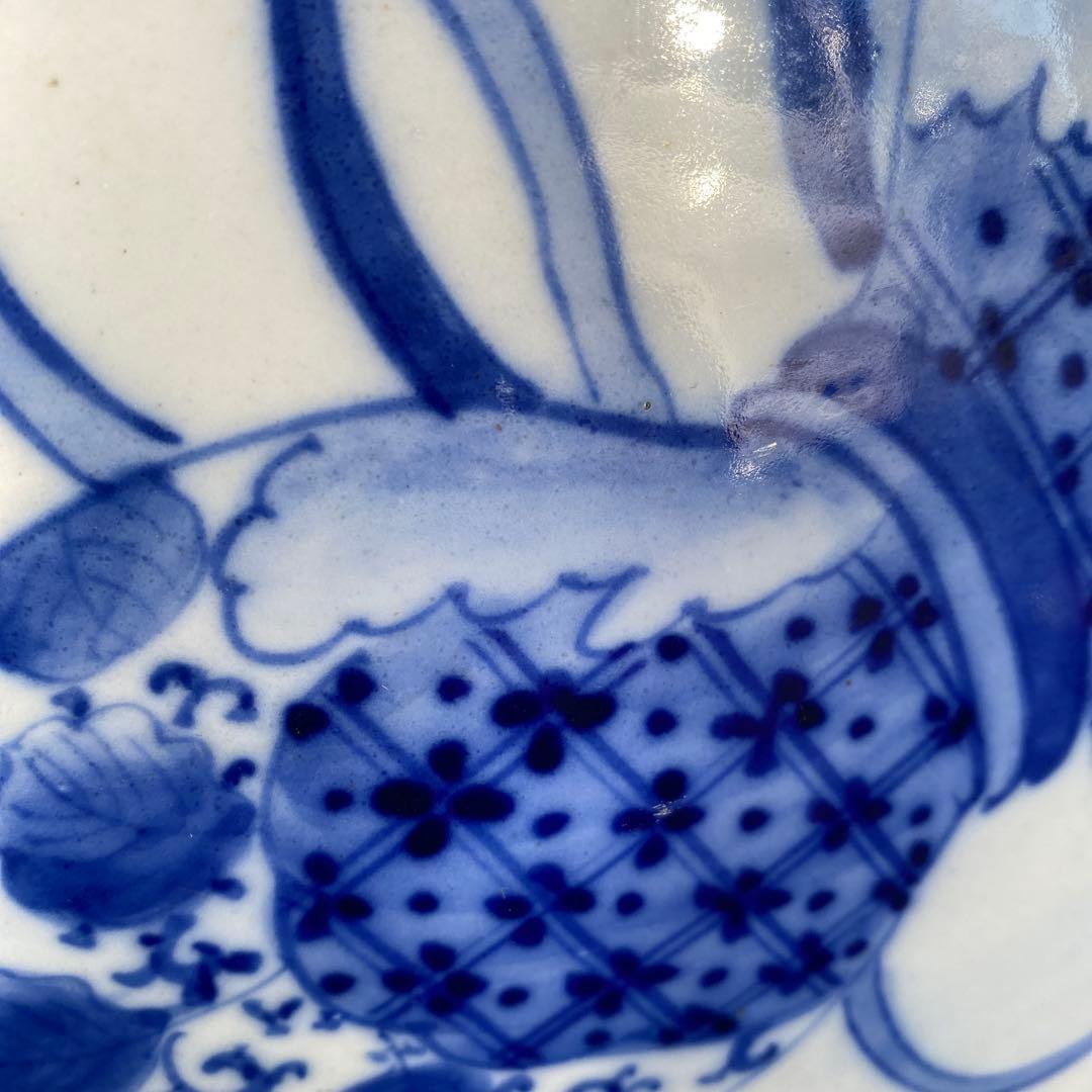 明治大正時代頃の瓢箪図火鉢42cm28cm