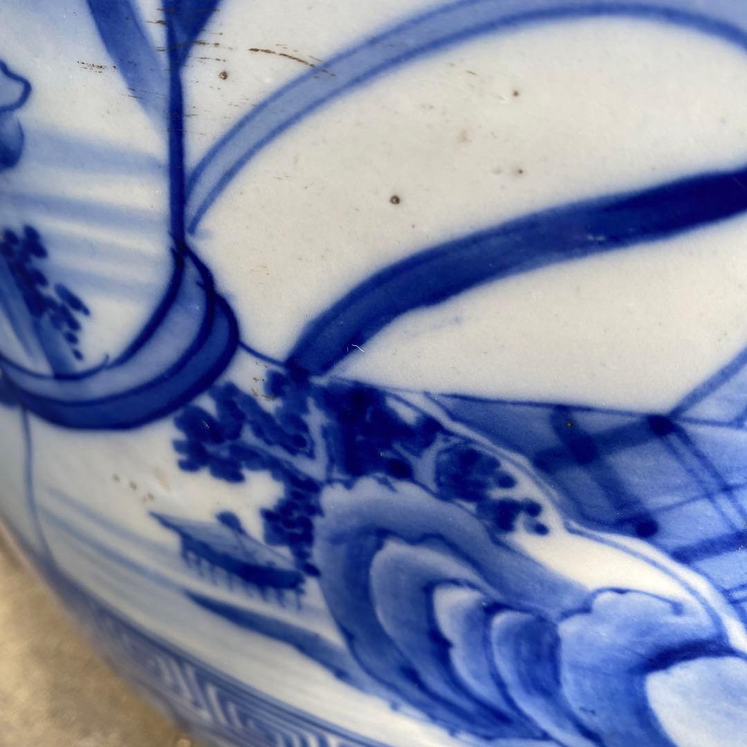 明治大正時代頃の瓢箪図火鉢42cm28cm