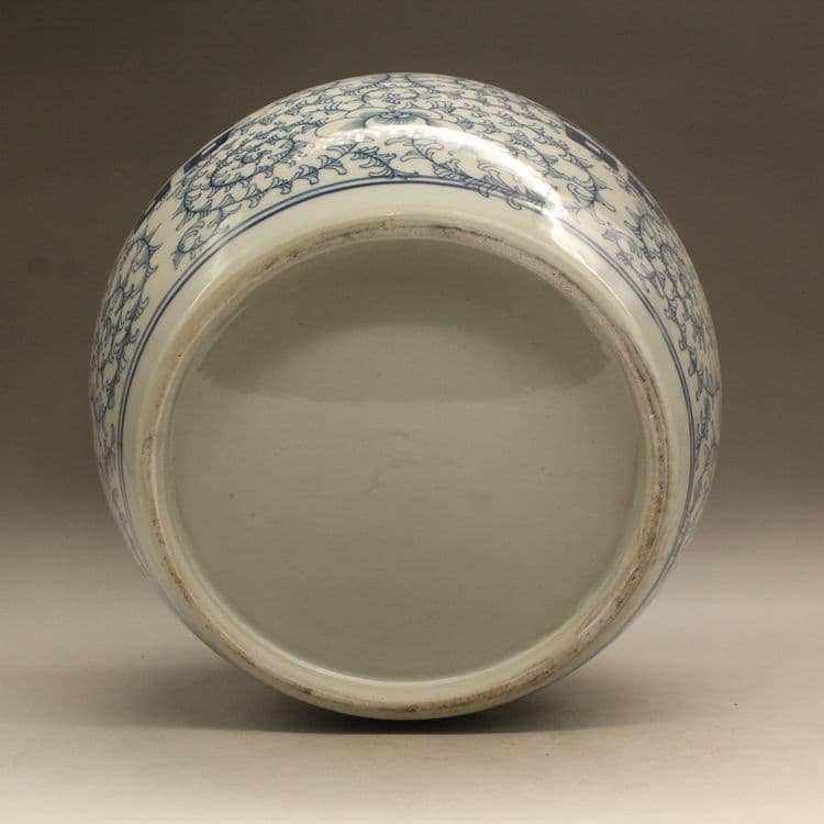 青花双喜懺纏枝蓮茶壺 茶道具 香道具 装飾品 工芸品 美術品 置物