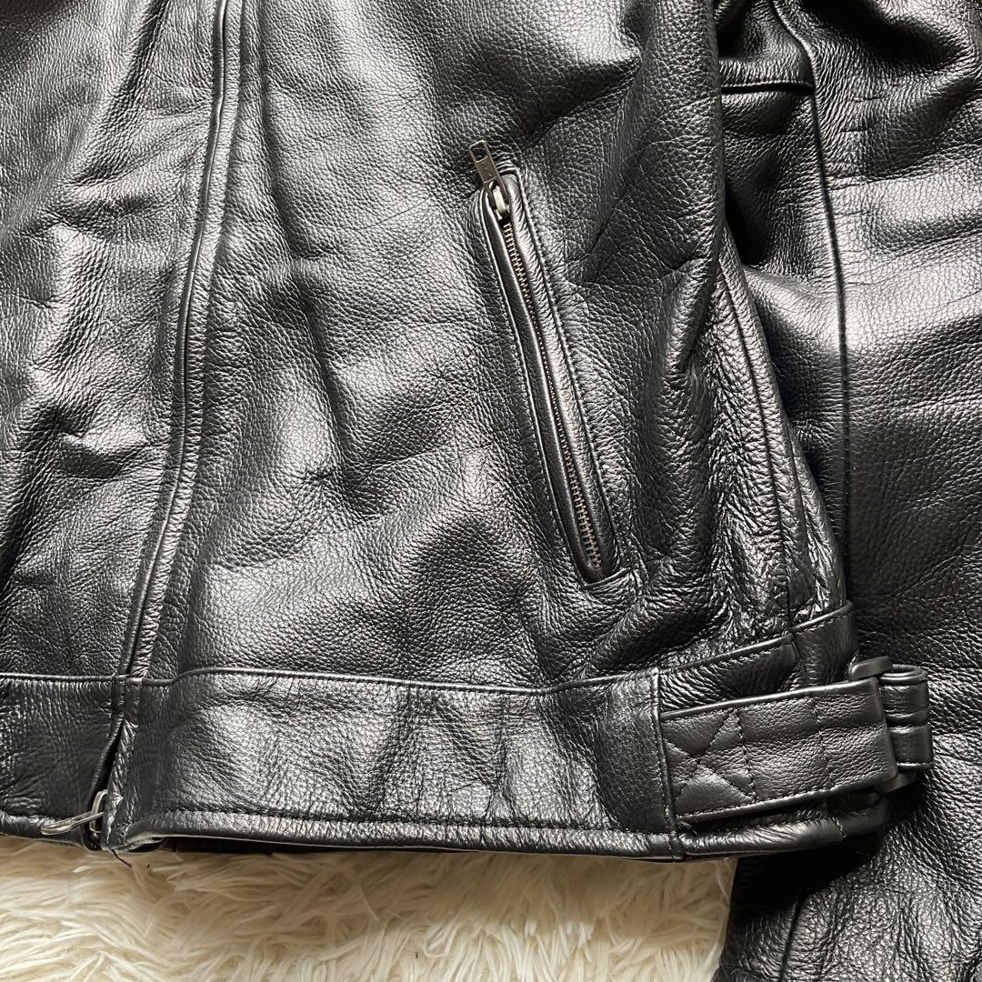 人気✨ハーレーダビッドソン　レザージャケット　シングルライダース　スカル　XL