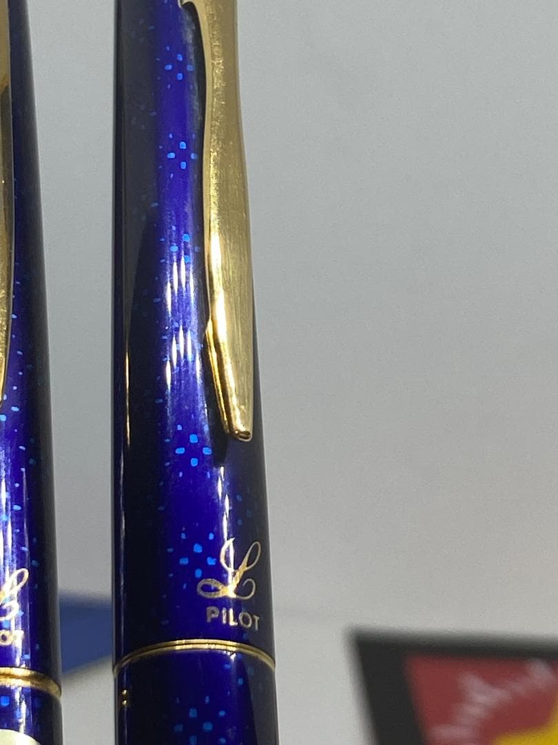 【金ペン・廃番・昭和レトロ・おまけ付き】パイロット/“L”/FP+BP/青系軸