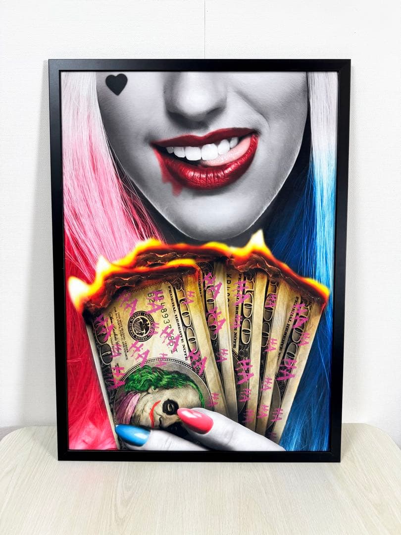 No.161フレーム付きキャンバスアート　ジョーカー　ハーレイクイン　インテリア