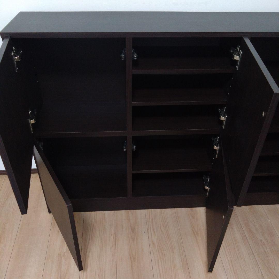 カウンター下収納薄型キャビネットブラウン