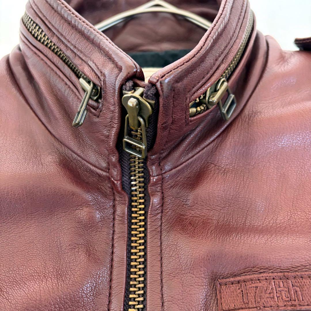 AVIREX アヴィレックス ラム レザー ジャケット Ｍ65 ミリタリー L