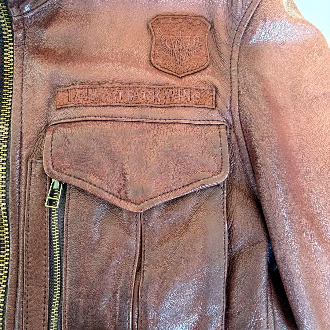 AVIREX アヴィレックス ラム レザー ジャケット Ｍ65 ミリタリー L