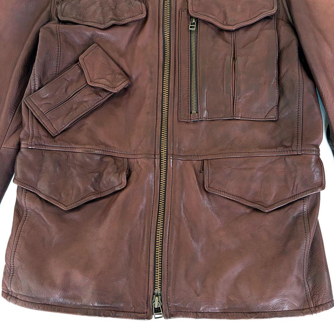 AVIREX アヴィレックス ラム レザー ジャケット Ｍ65 ミリタリー L