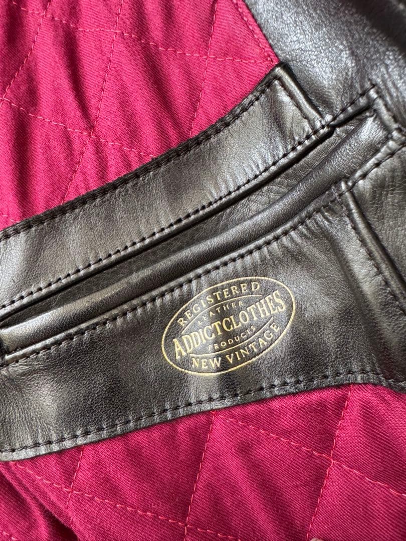 Addict Clothes ブラック レザーライダースAD-01 ホースレザー