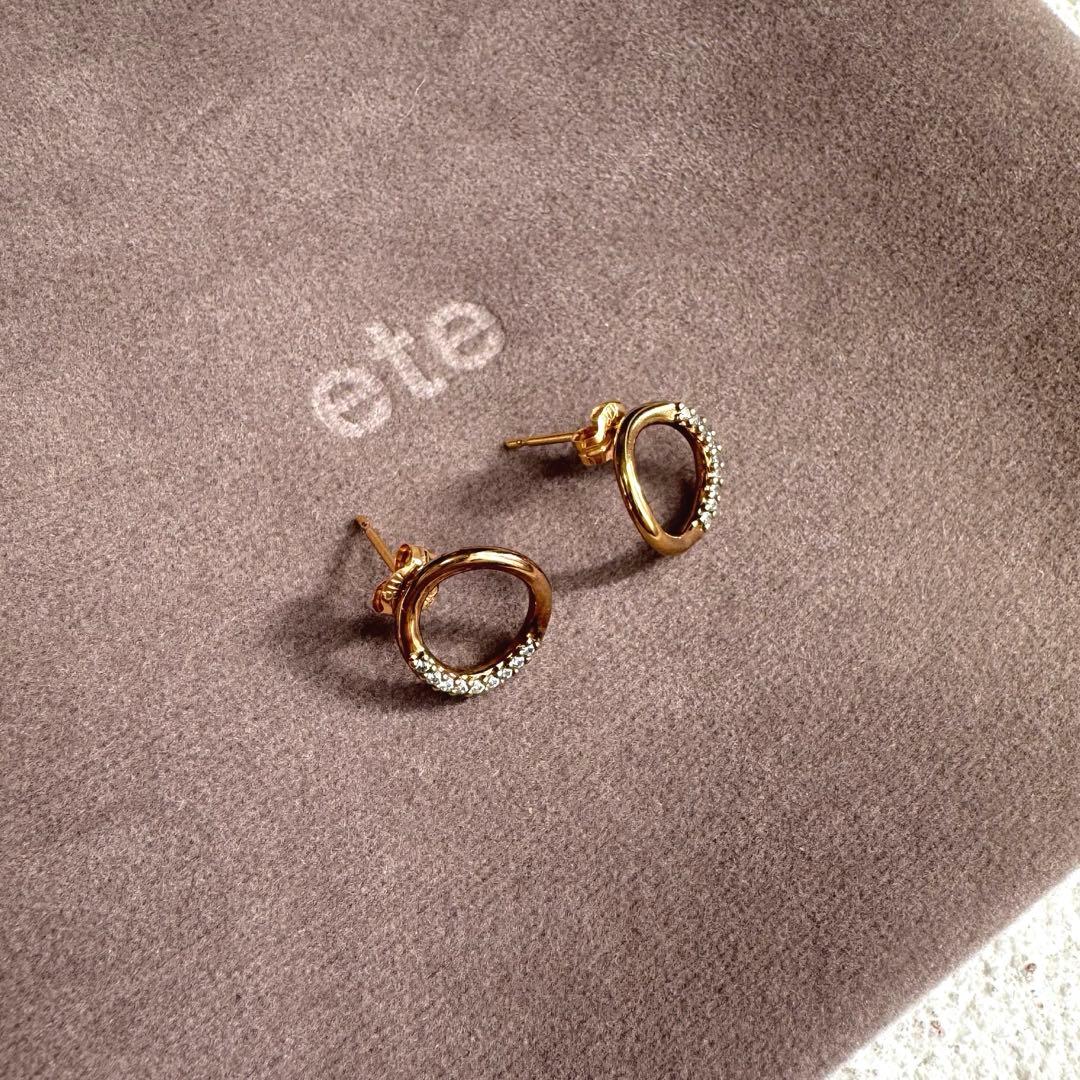 ete エテ ビジュー サークルピアス ゴールド SV925 K18