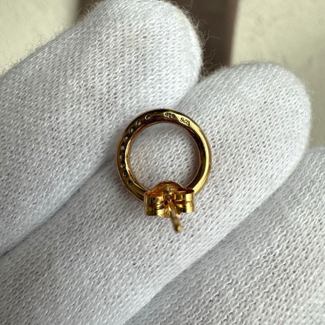 ete エテ ビジュー サークルピアス ゴールド SV925 K18