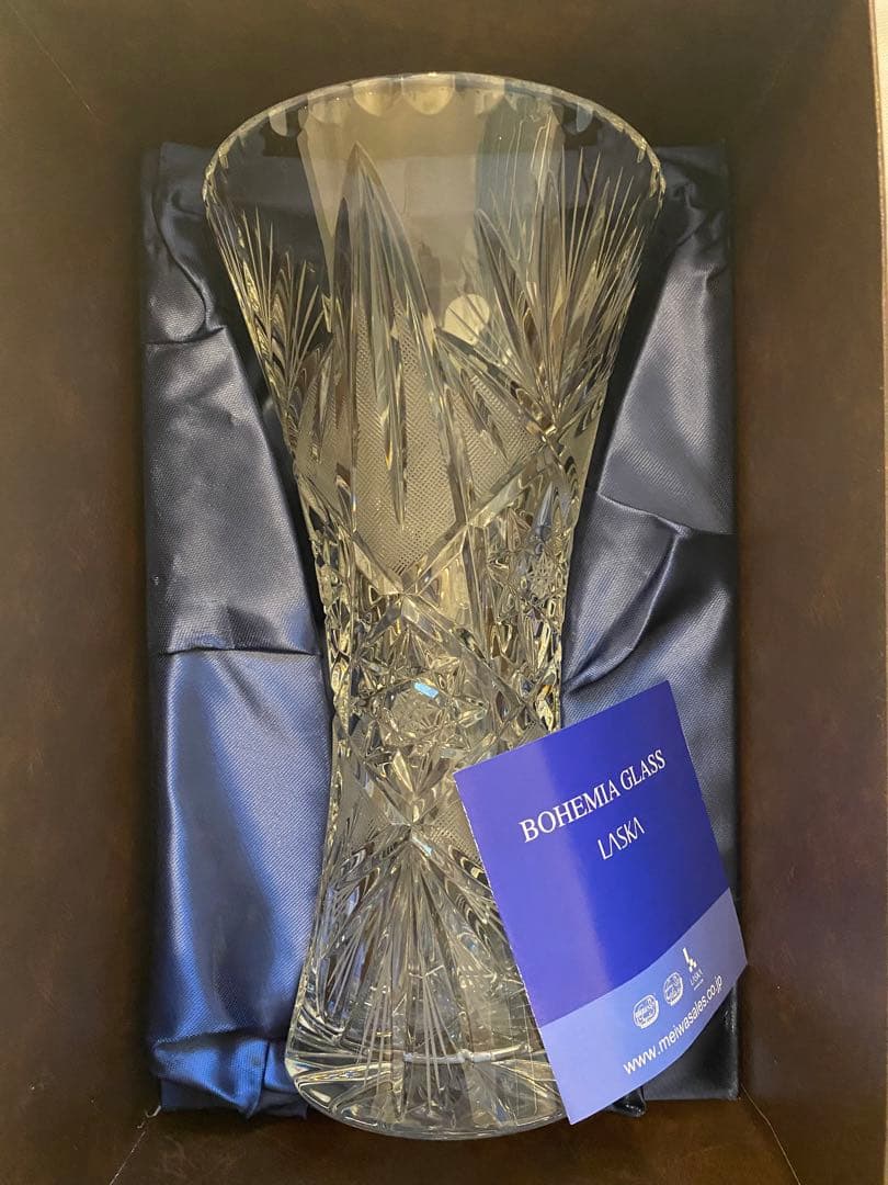 【新品】ボヘミアグラス　ラスカ　クリスタル　花瓶　チェコ製
