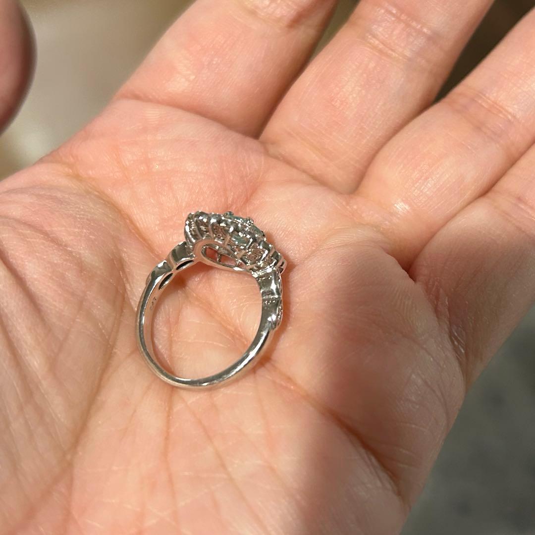 大粒！　パライバトルマリン　ダイヤモンド　リング