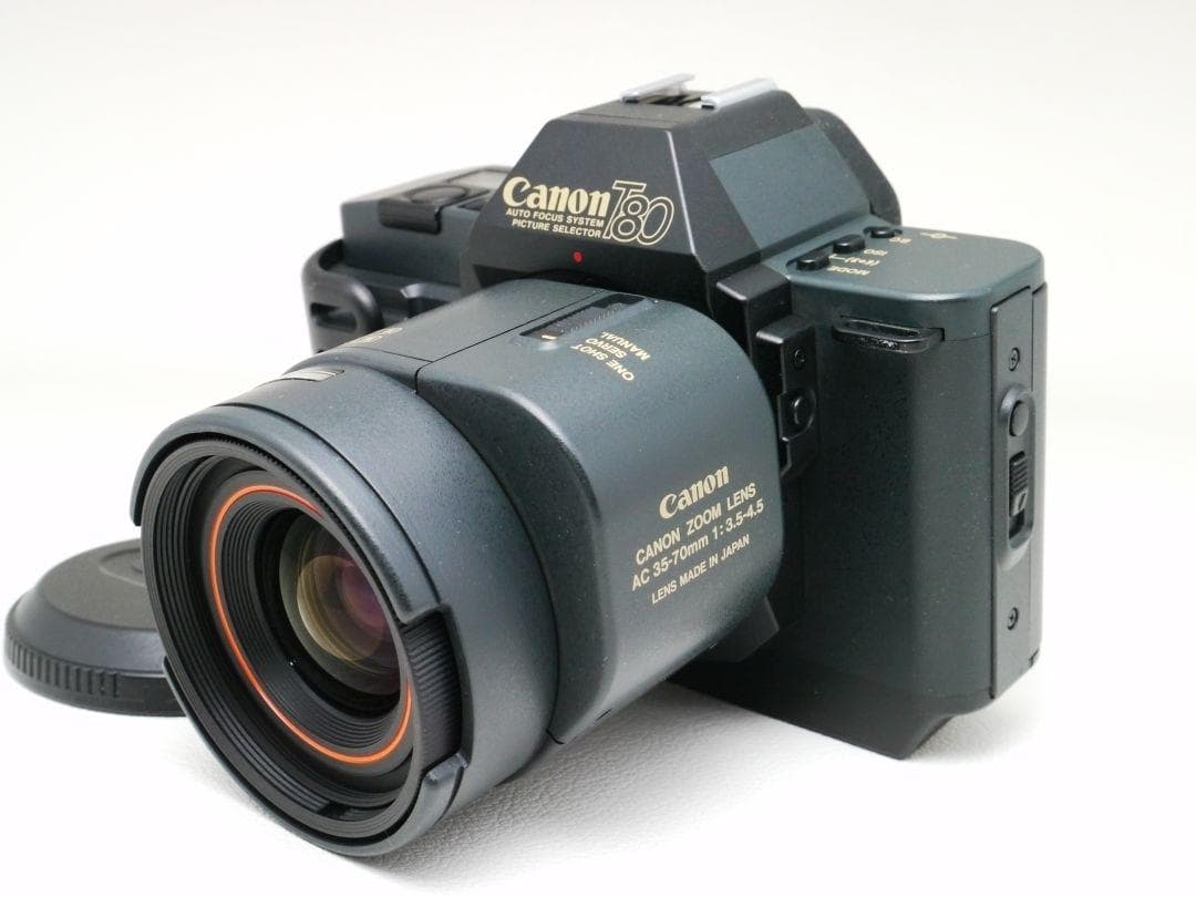 Canon T80 フィルムカメラ 中古美品 レンズ ストロボ付 フルキット