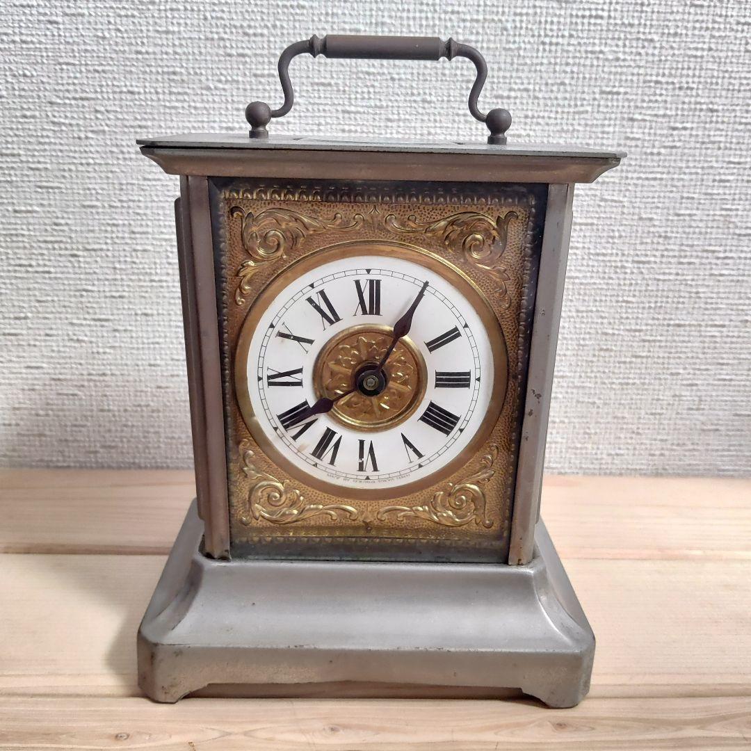 ジャンク品 置時計 SEIKO 当時物 ビンテージ ゼンマイ式 孔雀 精工舎