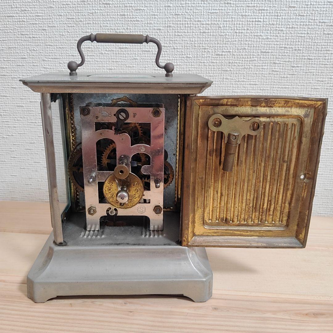 ジャンク品 置時計 SEIKO 当時物 ビンテージ ゼンマイ式 孔雀 精工舎