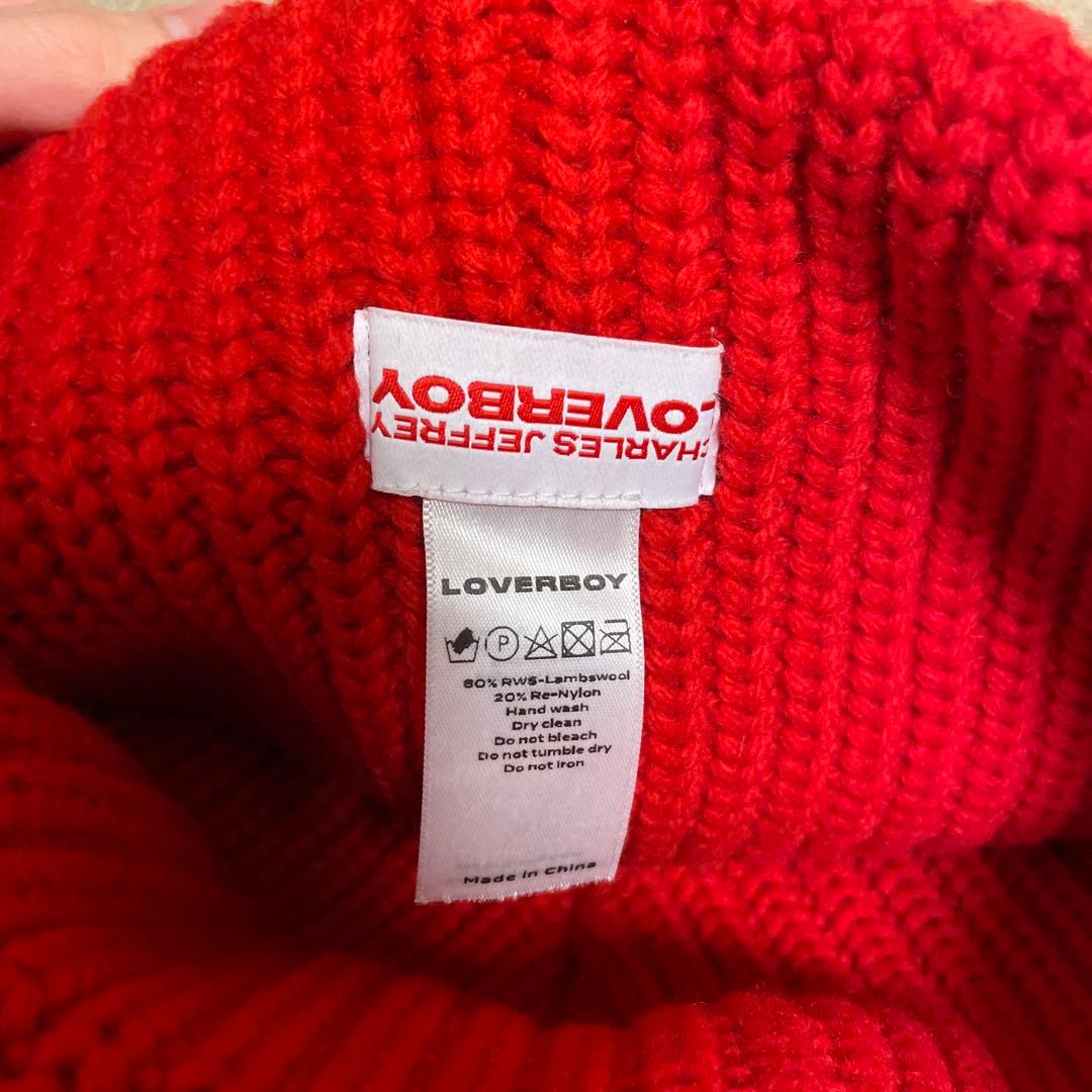 CHARLES JEFFREY LOVERBOY レッド 猫 ニット帽 正規品