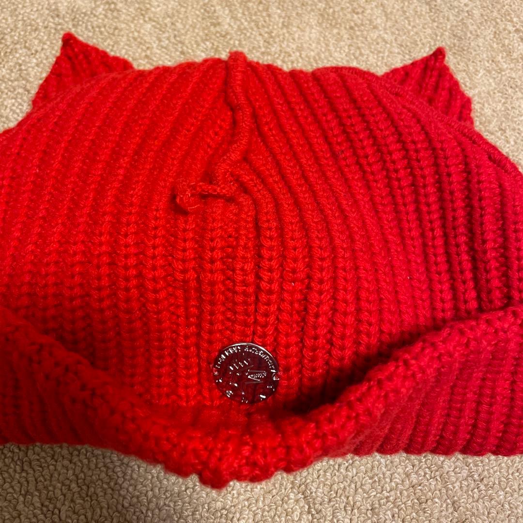 CHARLES JEFFREY LOVERBOY レッド 猫 ニット帽 正規品