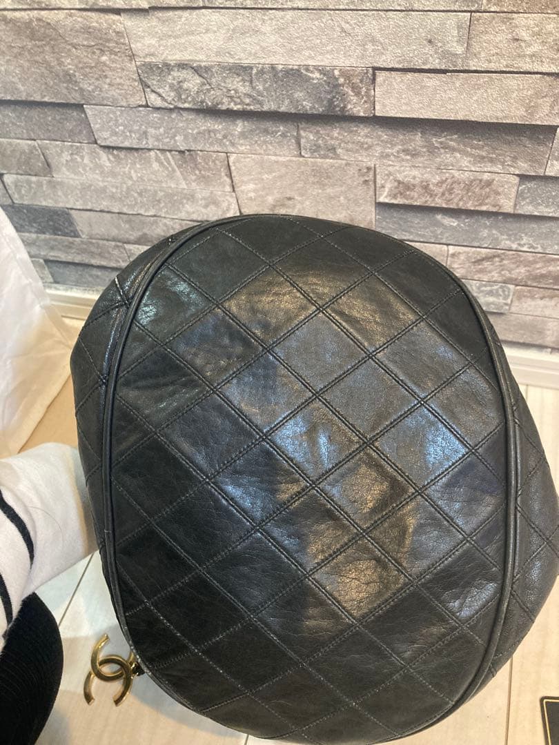 CHANEL ビコローレ　巾着　チェーンレザーショルダーバッグ