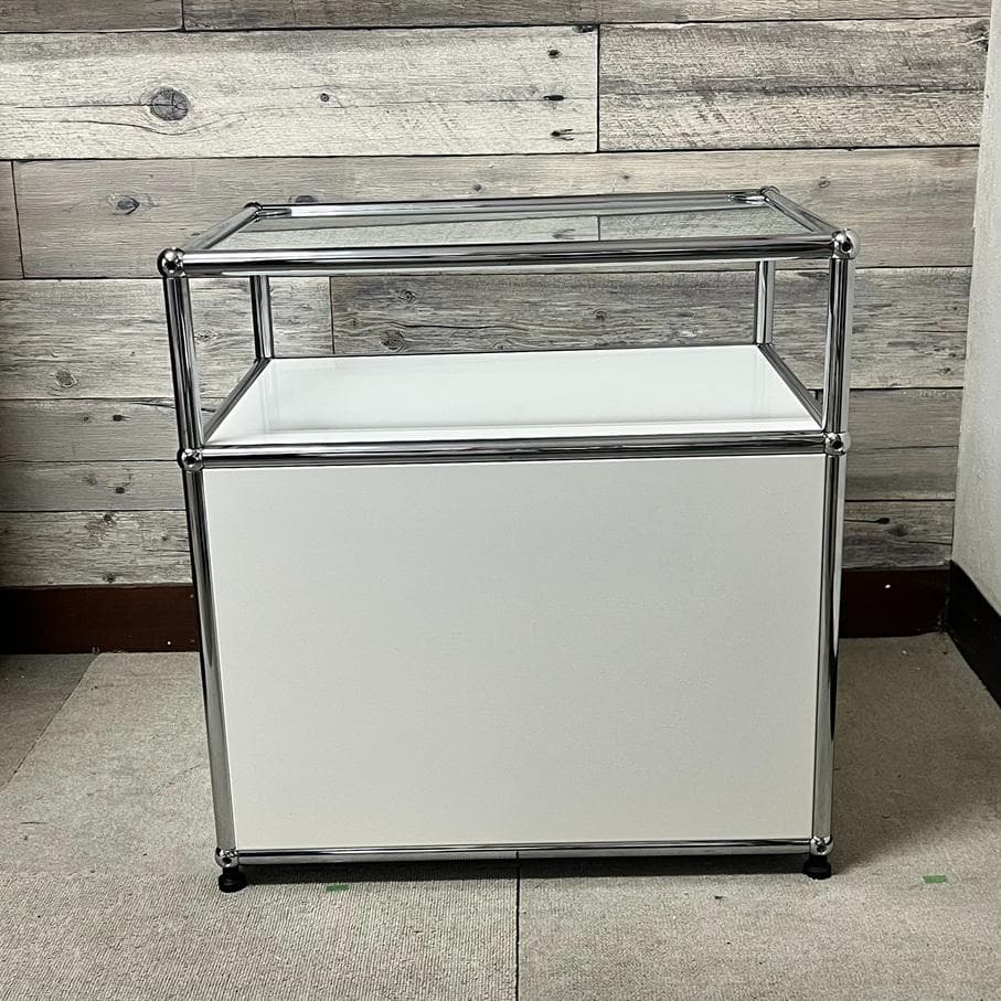 ★正規品★USMハラー 鍵付サイドボード ソフトクローズ仕様 白色