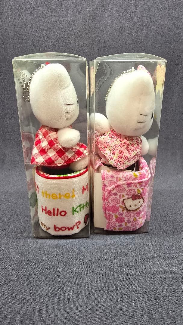 サンリオ ハローキティ プチタオル&マスコット ギンガムチェック 花柄