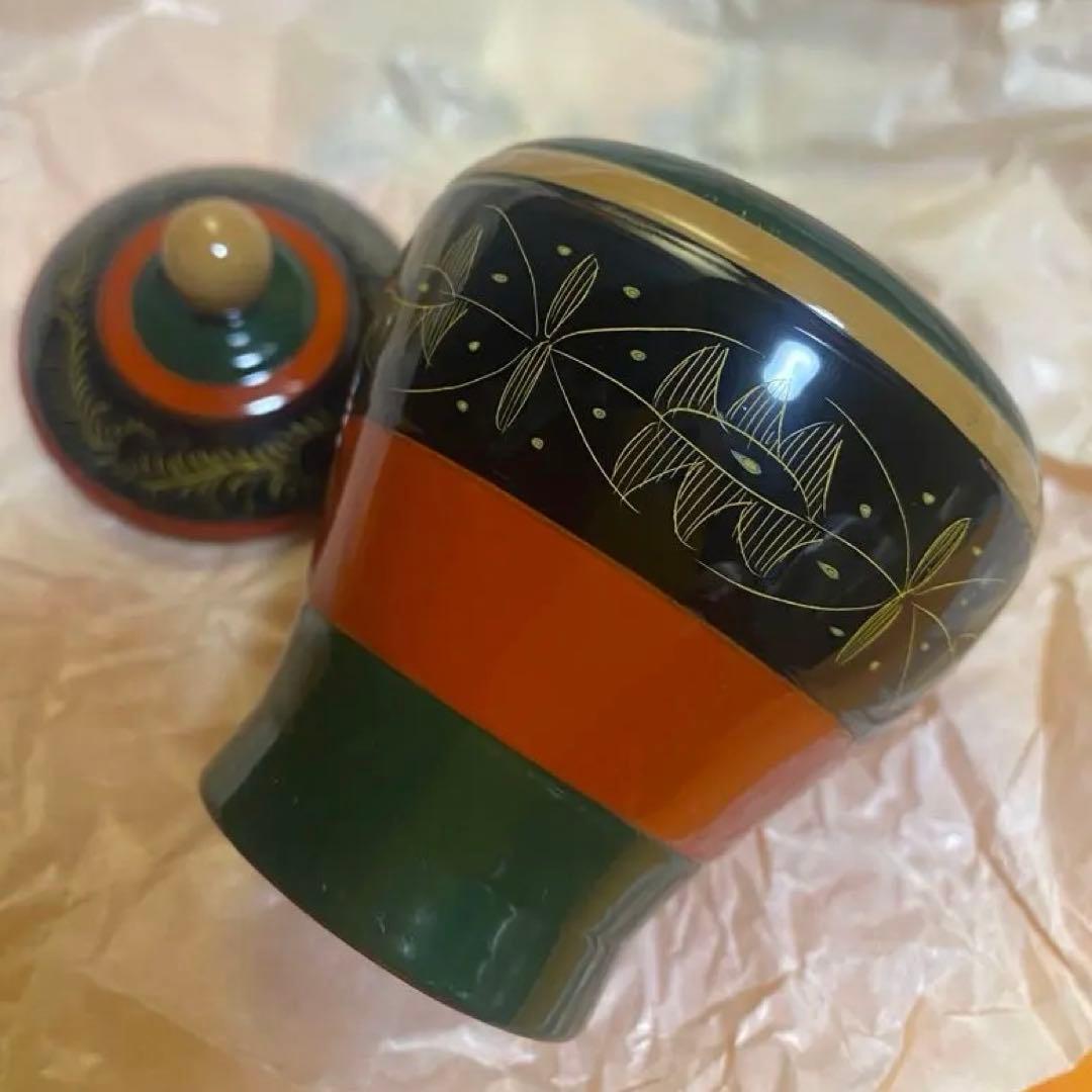 沈彫　独楽塗　莨（煙草）入