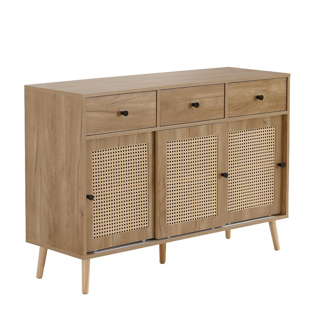 キャビネット サイドボード 引き出し付き 大容量 2段収納 サイドボード 扉付き