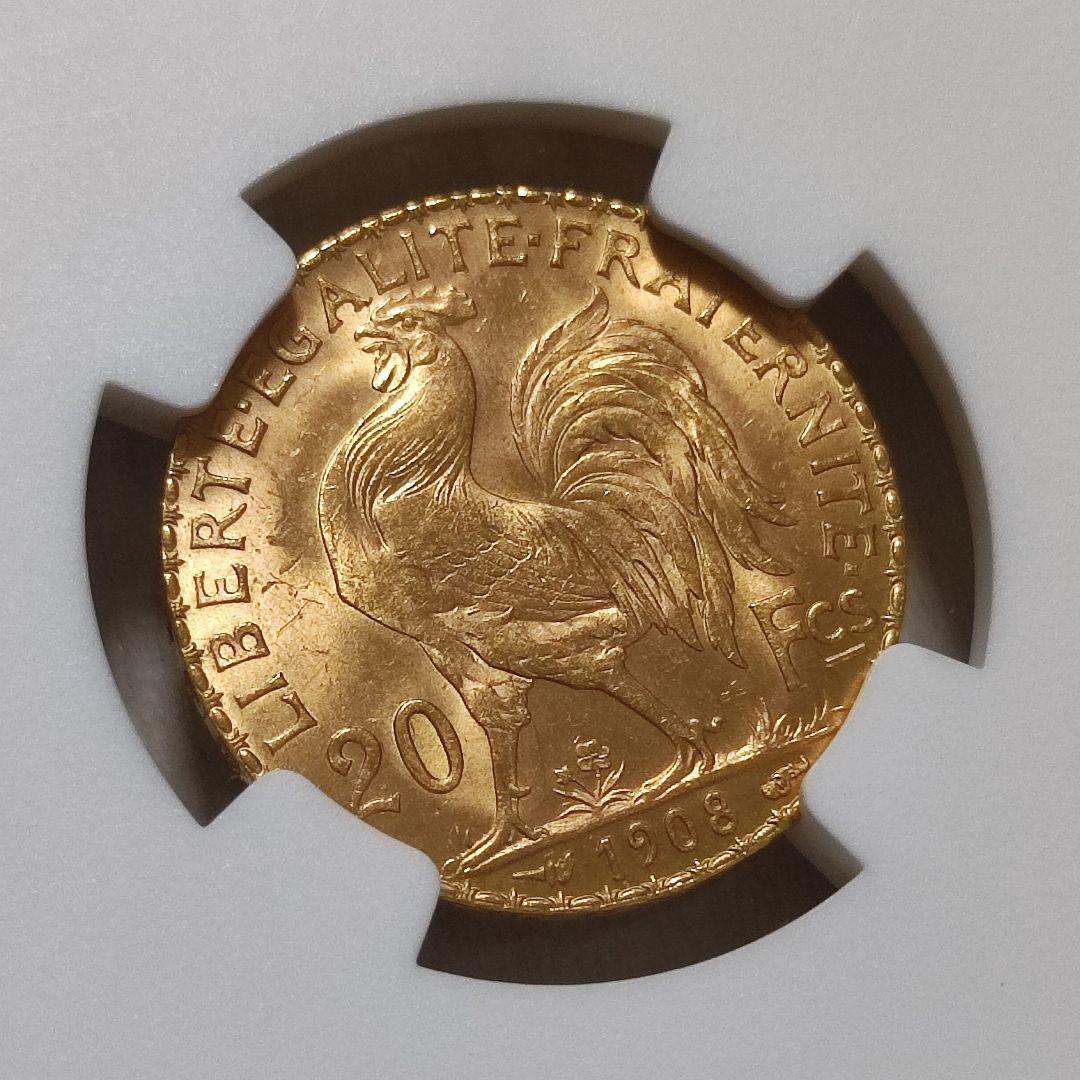 NGC MS64 金貨 フランス 20フラン 1913 マリアンヌ ルースター