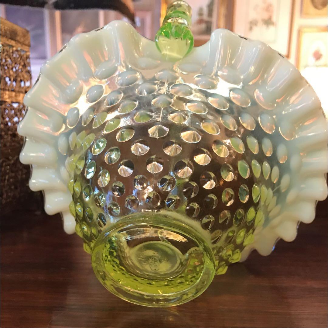 レア！フェントンFentonウランガラス ヴァセリンビンテージUSAアートガラス