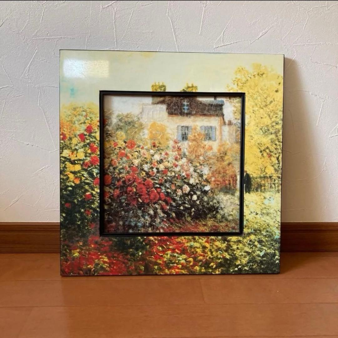 額装絵画 ビッグアート モネ「庭園のアーチスト」
