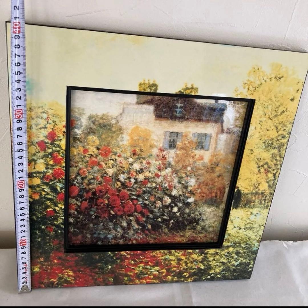 額装絵画 ビッグアート モネ「庭園のアーチスト」