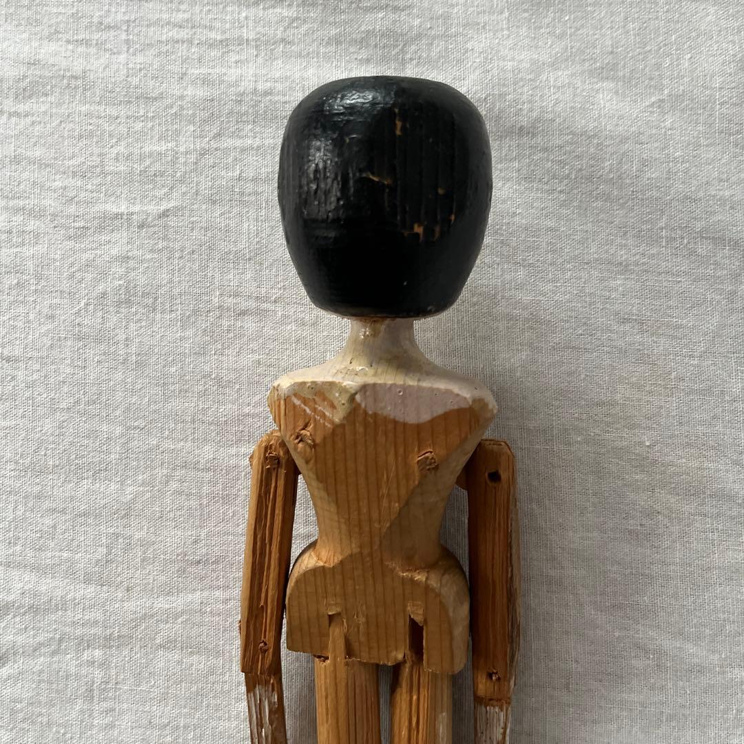 ま*ん様 アンティーク　ペグドール　ウッデンドール　おすわり