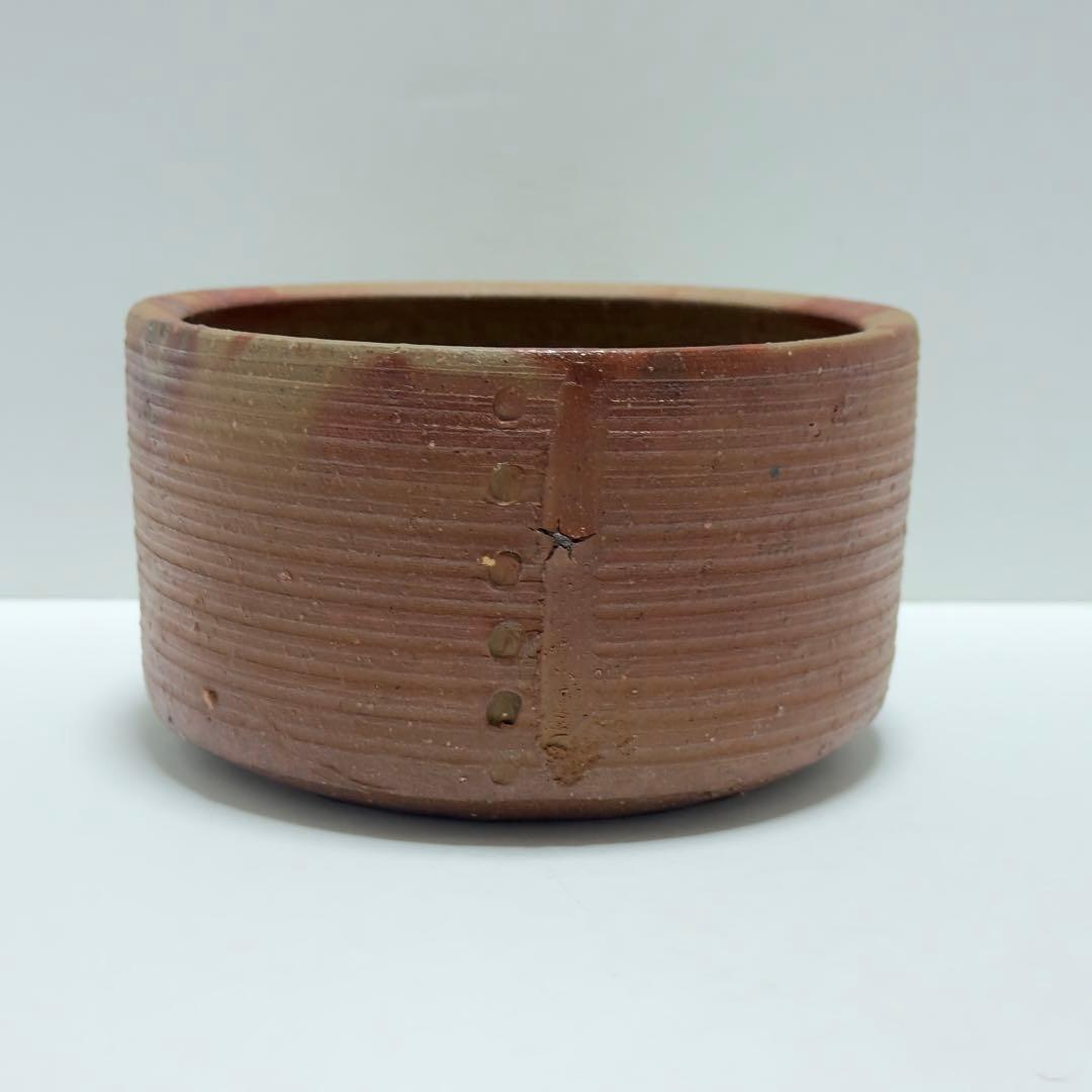 茶道具 伊勢崎満 備前焼 建水 共箱 茶道