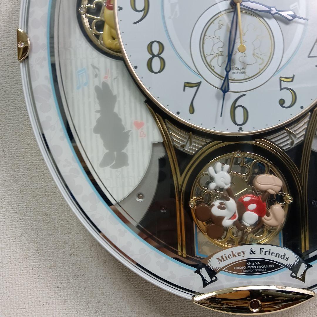 【稼働品】Disney Rhythm ミッキー＆フレンズ 掛時計　電波時計　音楽
